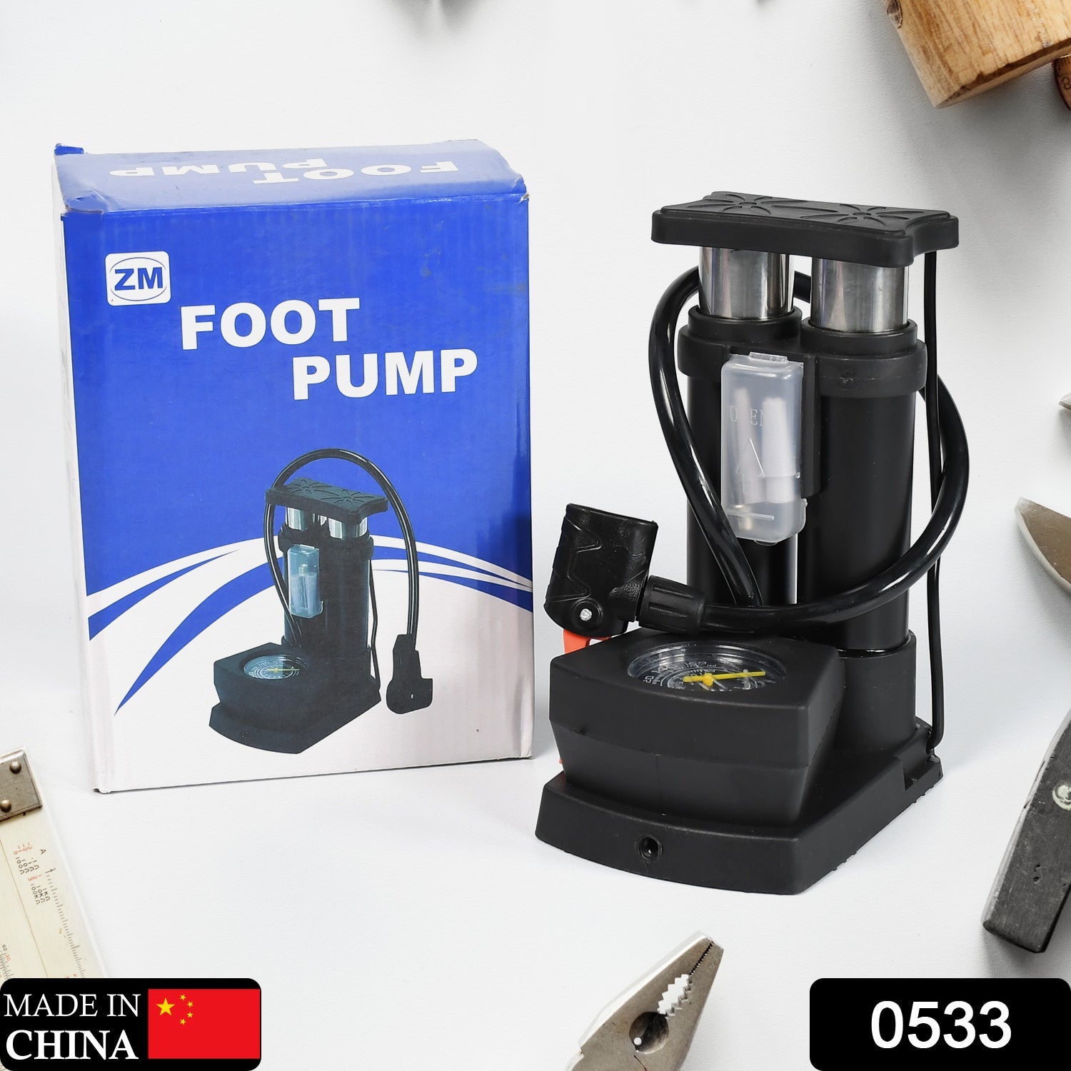 0533 Portable Mini Bike Pump/Cycle Pump Foot Activated with Gauge Floor Bicycle Pump & Cycle Pump DeoDap 0533 Portable Mini Bike Pump/Cycle Pump Foot Activated with Gauge Floor Bicycle Pump & Cycle Pump DeoDap
